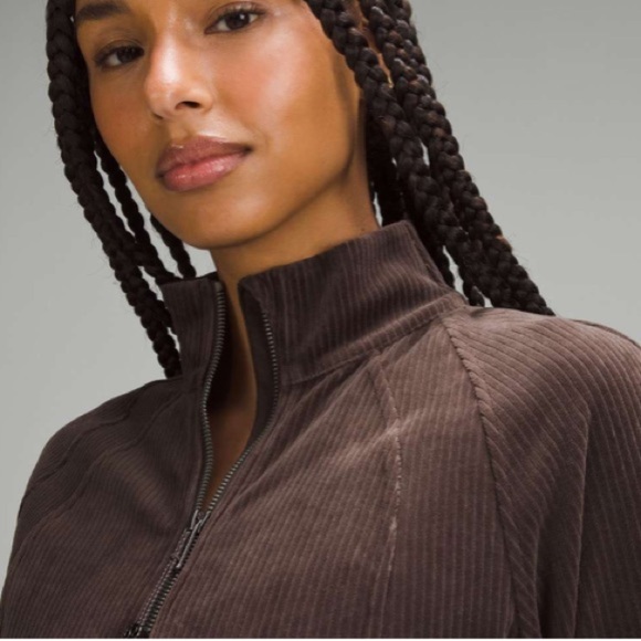 Lululemon Scuba Track Jacket *Velvet Cord Espresso Brown Size 2 - Picture 11 of 14